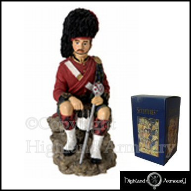 Scottish Highlander Soldier Sitting in Kilt Figurine 13cm