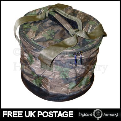 Deluxe Camo Bait Bin with Handles and Zip Cover FREE UK P&P