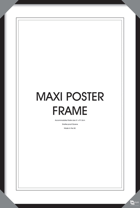 Poster Frame - 61x91.5cm - 40mm wooden frame - BLACK - MAXI