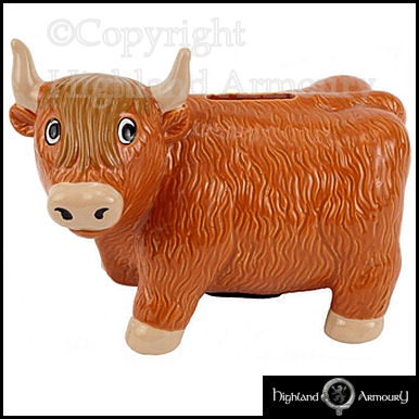 Scottish Highland Coo Cow Money Bank Ceramic Scotland Gift