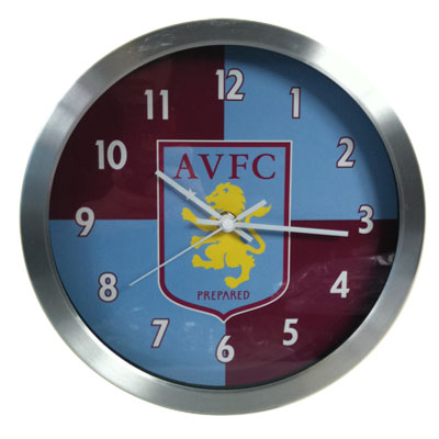 Aston Villa F.C. Alluminium Wall Clock