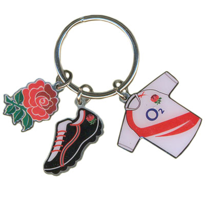 England R.F.U. 3 Charm Keyring