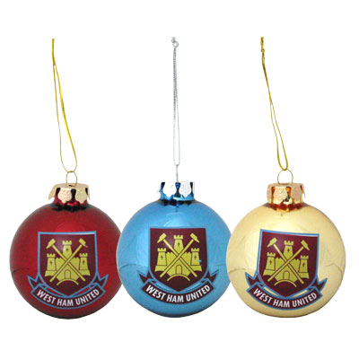 West Ham United F.C. 3pk Round Baubles