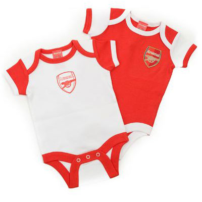 Arsenal F.C. 2 Pack Bodysuit 0/3 mths