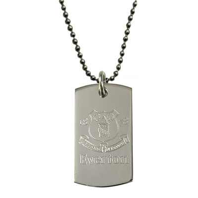 Everton F.C. Engraved Crest Dog Tag and Chain