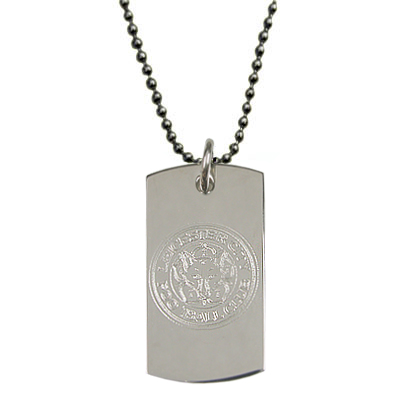 Leicester City F.C. Engraved Crest Dog Tag and Chain