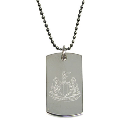 Newcastle United F.C. Engraved Crest Dog Tag and Chain