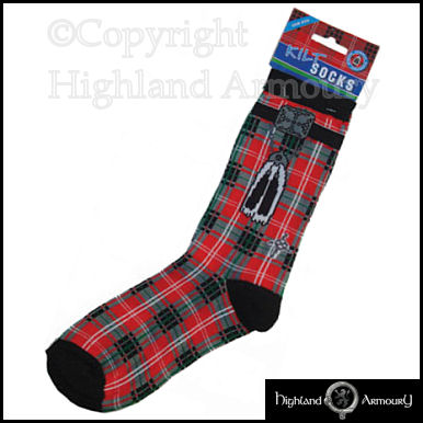 Scottish Red Tartan Kilt Socks Mens One Size