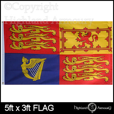 5' x 3' FLAG UK Royal Standard Banner Crest Large